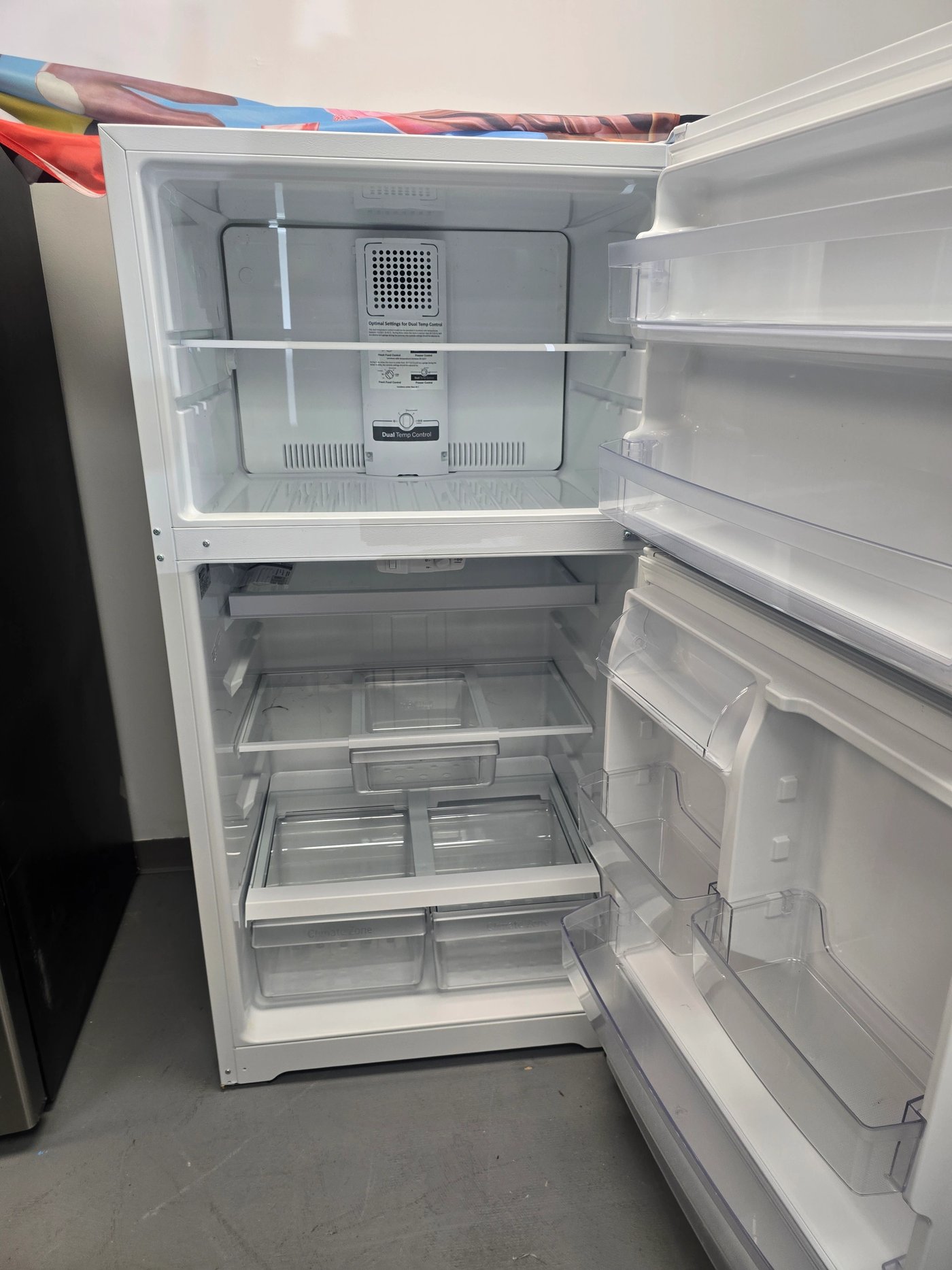 Interior of GE Refrigerator